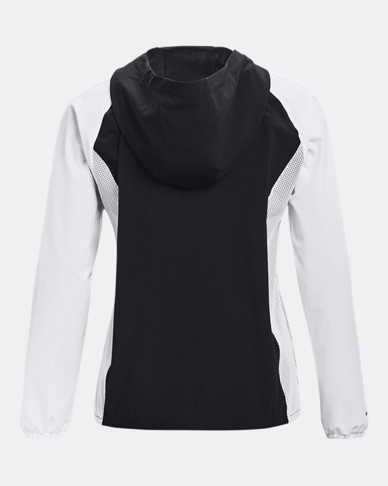 Damen UA Woven Mesh Jacke mit durchgehendem Zip, Black, pdpMainDesktop image number 6